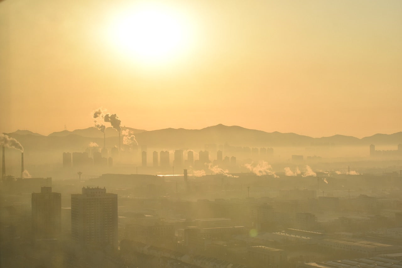 Smog covered cityscape